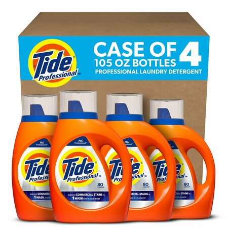 TIDE PROFESSIONAL Commercial Liquid Laundry Detergent, 105 oz Pour Bottle, 4PK 80782106